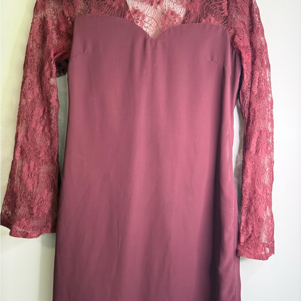 Charlotte Russe Knit Dress - Burgundy- Size Medium